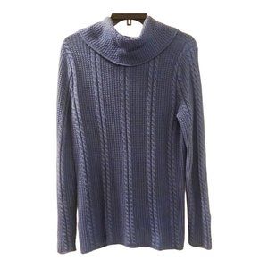 Jeanne Pierre Vintage Blue Cowl Neck Sweater